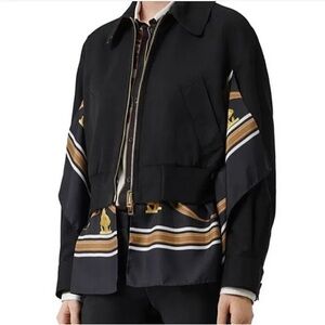 Burberry bomber size 6 silk scarves detail never worn